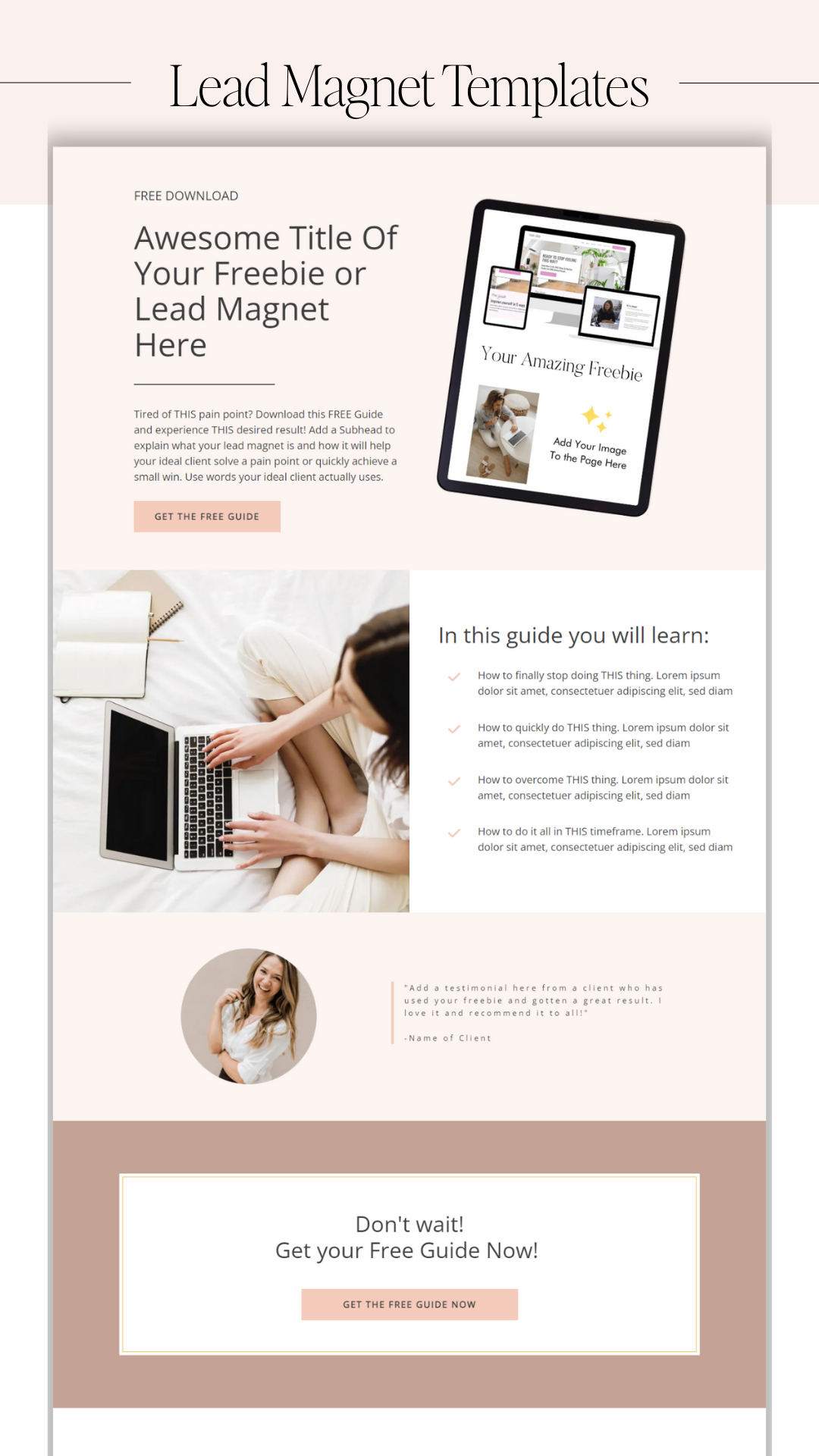 Feminine Lead Magnet Template for Coaches