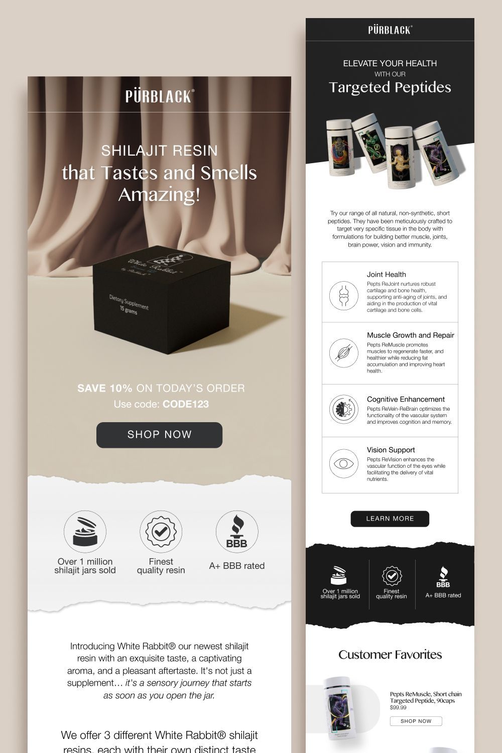 PURBLACK Email Design by Retrospective Media
