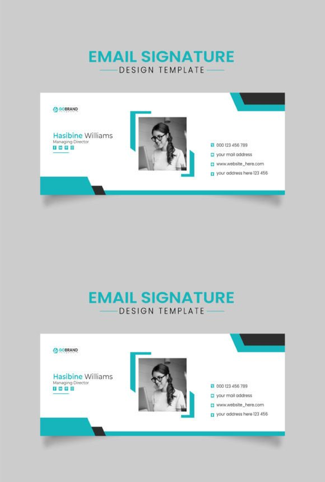 Blue Email Signature Template Design: Professional & Easy to Customize