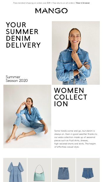 Your summer denim delivery | Update your staples – MANGO Email Archive