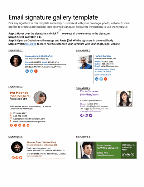 Email signature gallery | Microsoft Create