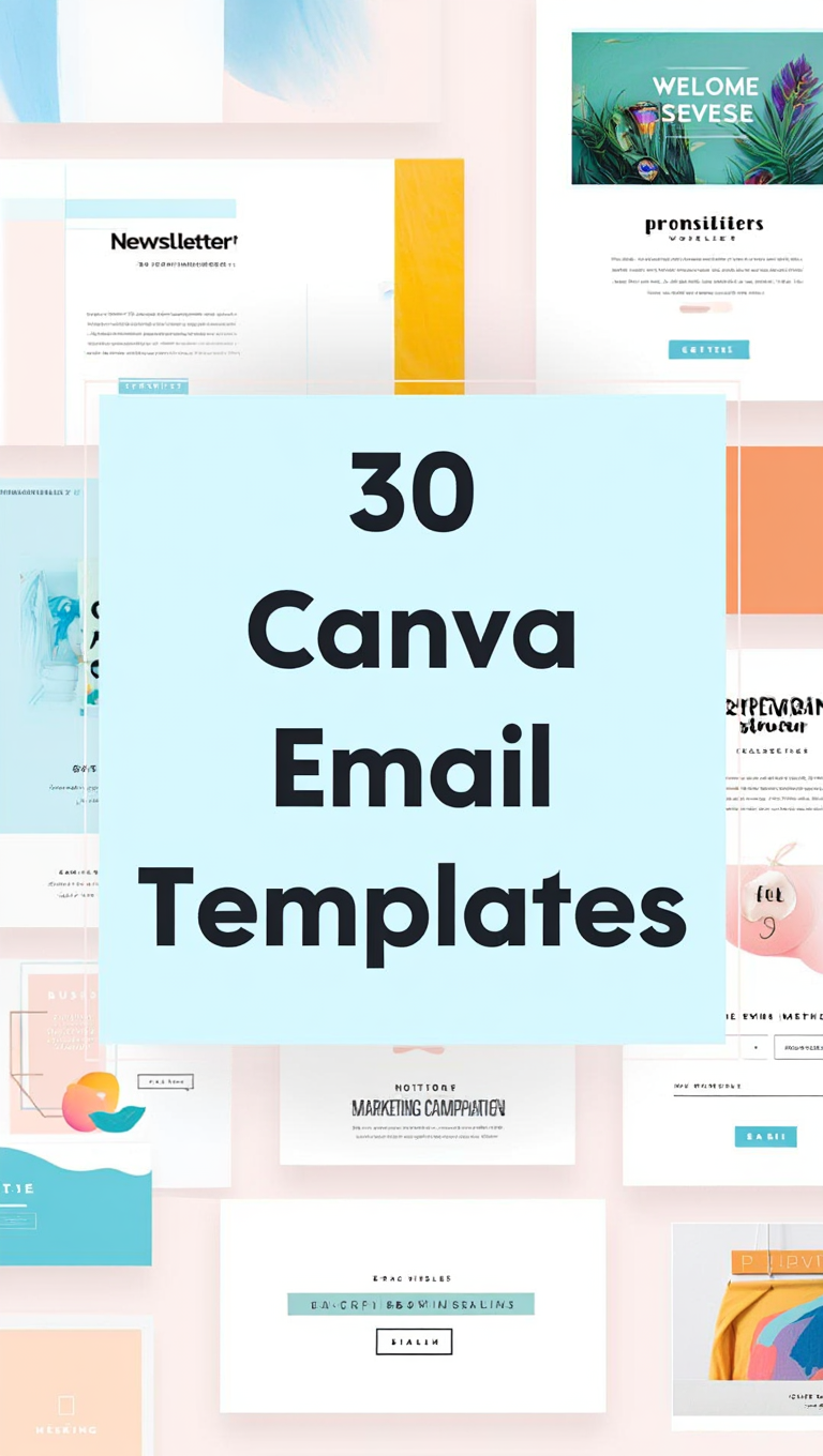 30 Bold Typography Email Template Bundle for Canva Cover Pin Design