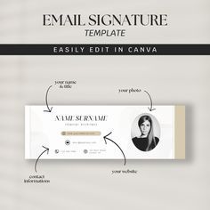 Email Signature Template, Custom Signature Design Gmail Template | Business Signature Email Template