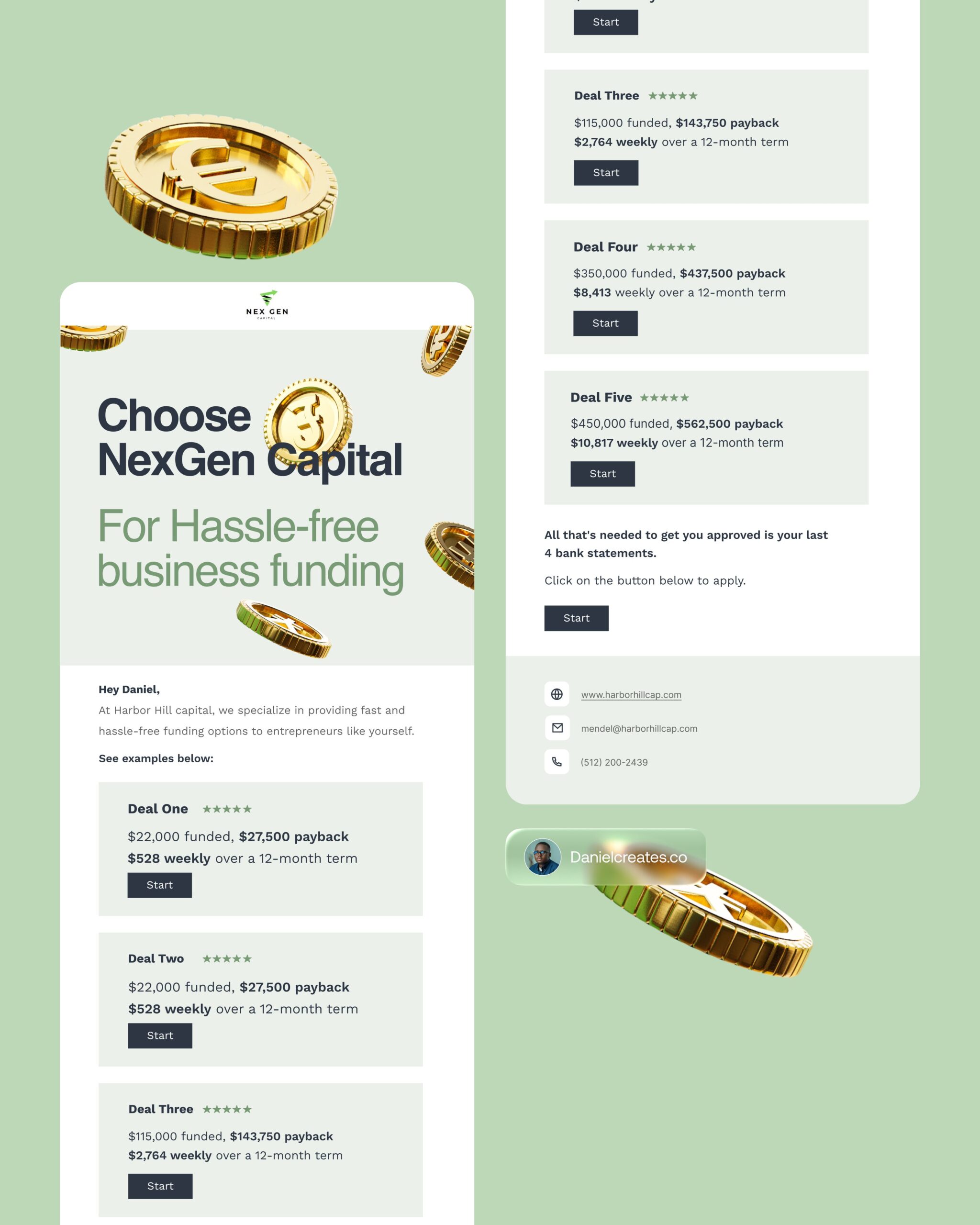 Email Newsletter for a Finance Brand.