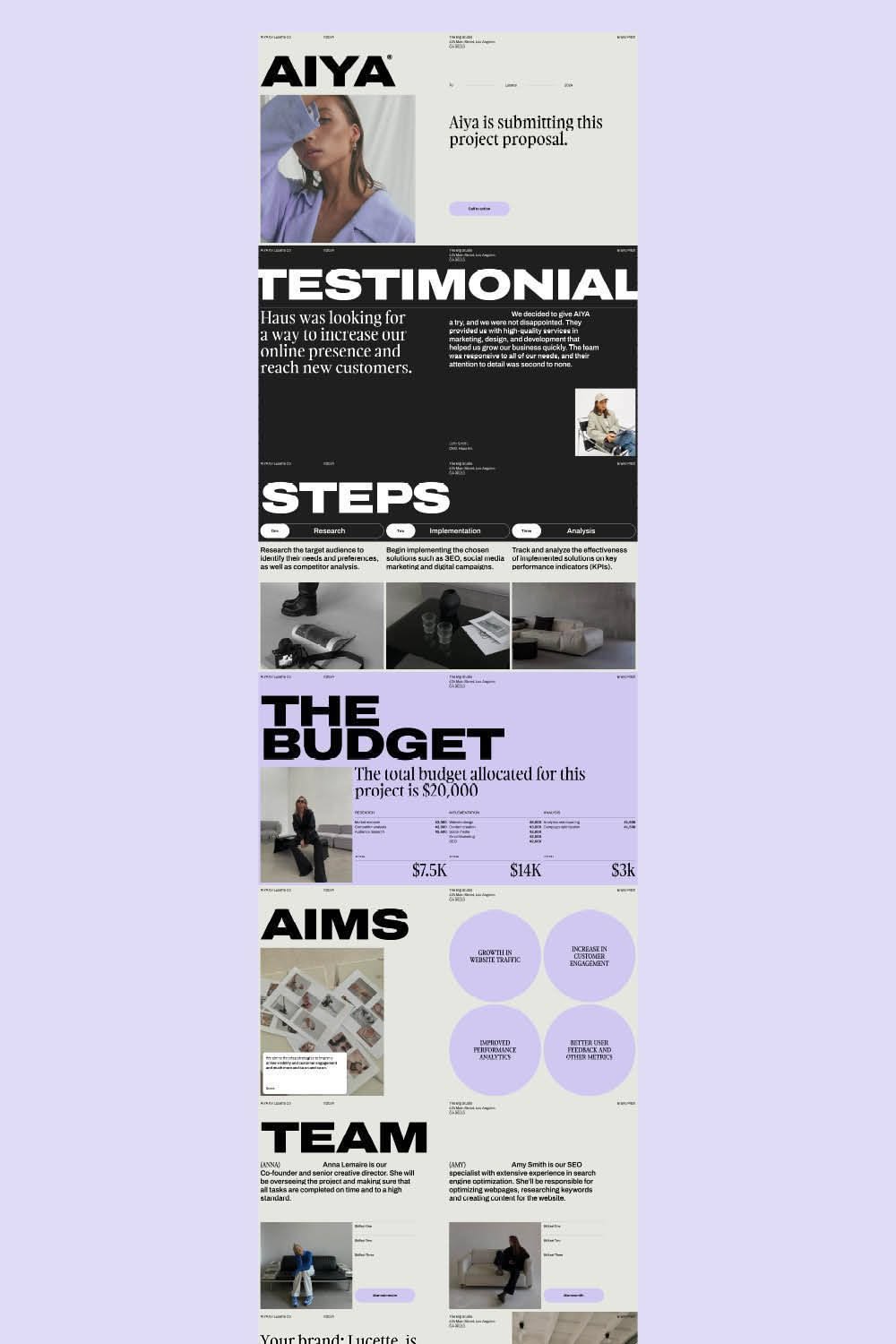 AIYA | Brand/Project Proposal Template
