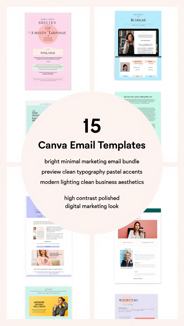 30 Canva Email Templates Digital Launch Newsletter Preview Bundle