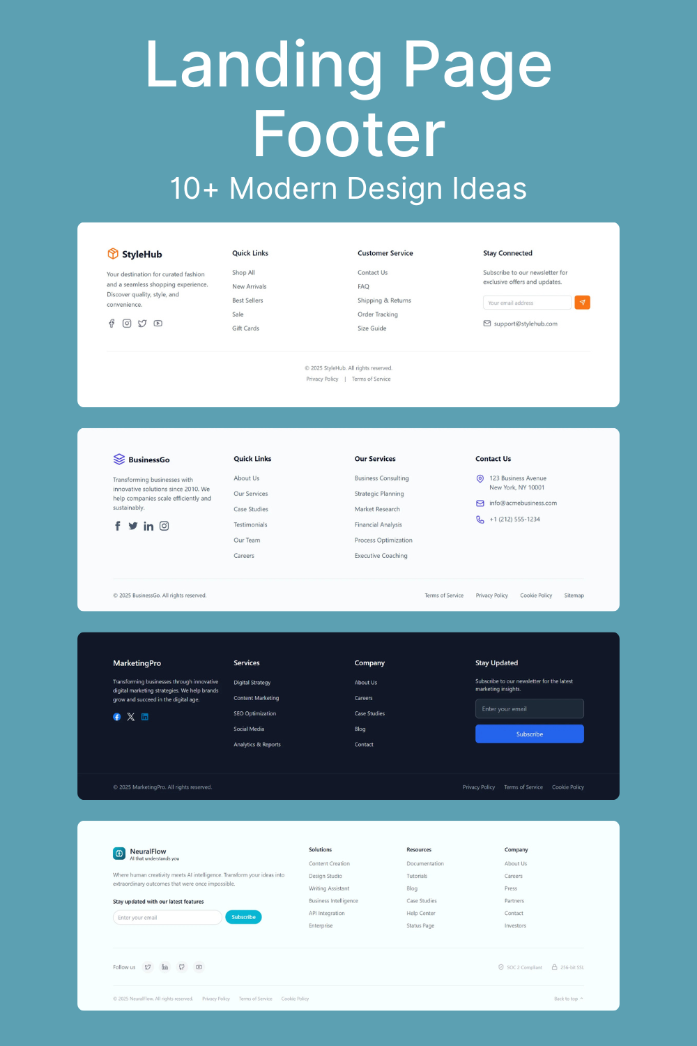 10+ Modern Landing Page Footer Design Examples | LandingGo