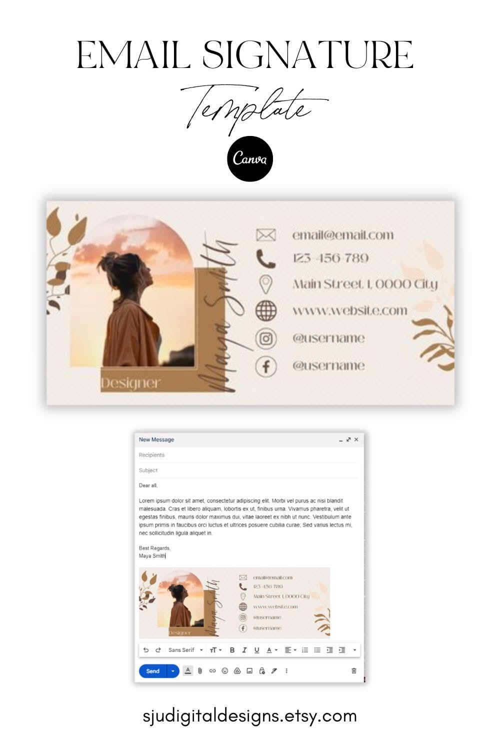 Gmail Canva Template | Email Templates Canva | Email Signature | Clickable Gmail Signature