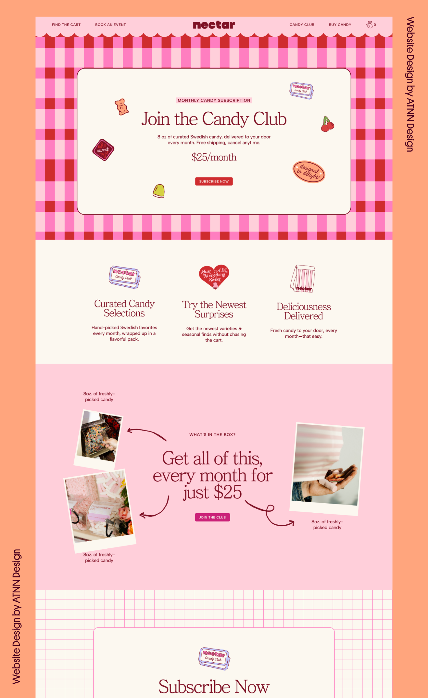 Fun, Modern, Playful Website Design and Layout  for Candy Subscription Brand – ATNN Design Studio