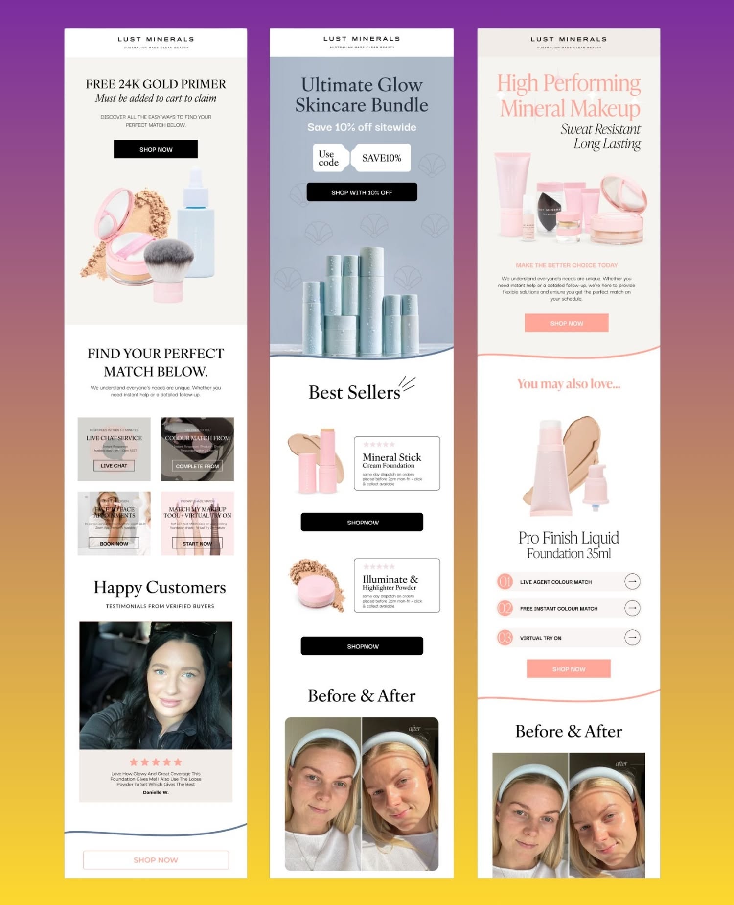 Clean and premium skincare email design
