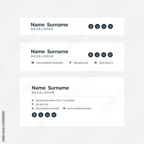 Corporate Email Signature Design Grey Horizontal