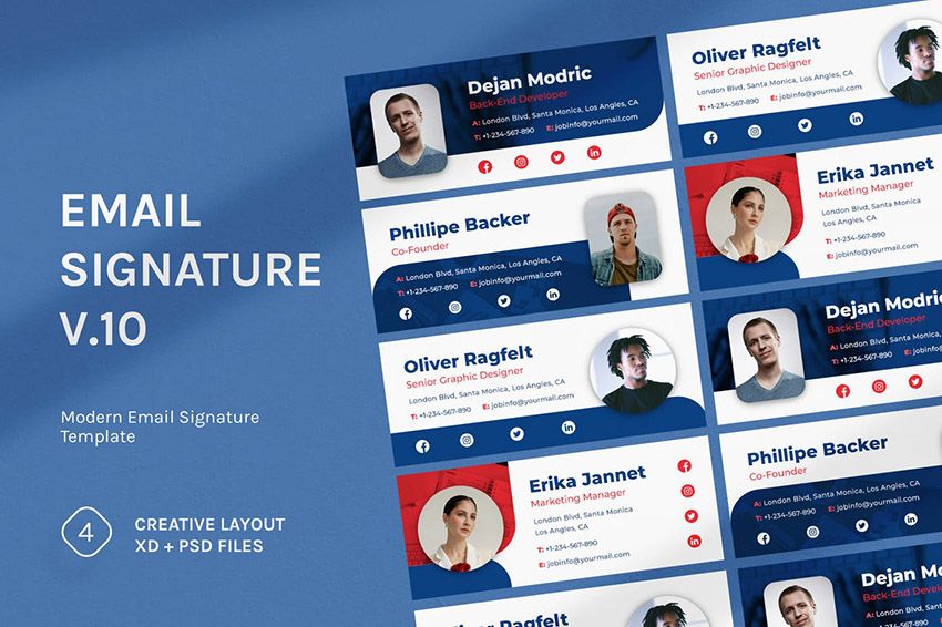 20 Professional (HTML + PSD) Email Signature Templates: 2025 Designs