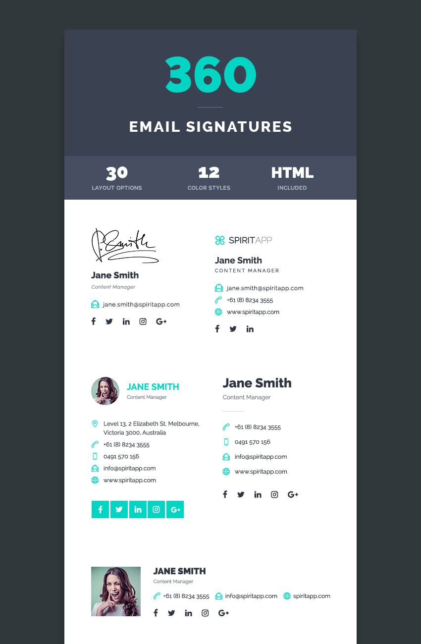20 Professional (HTML + PSD) Email Signature Templates: 2025 Designs