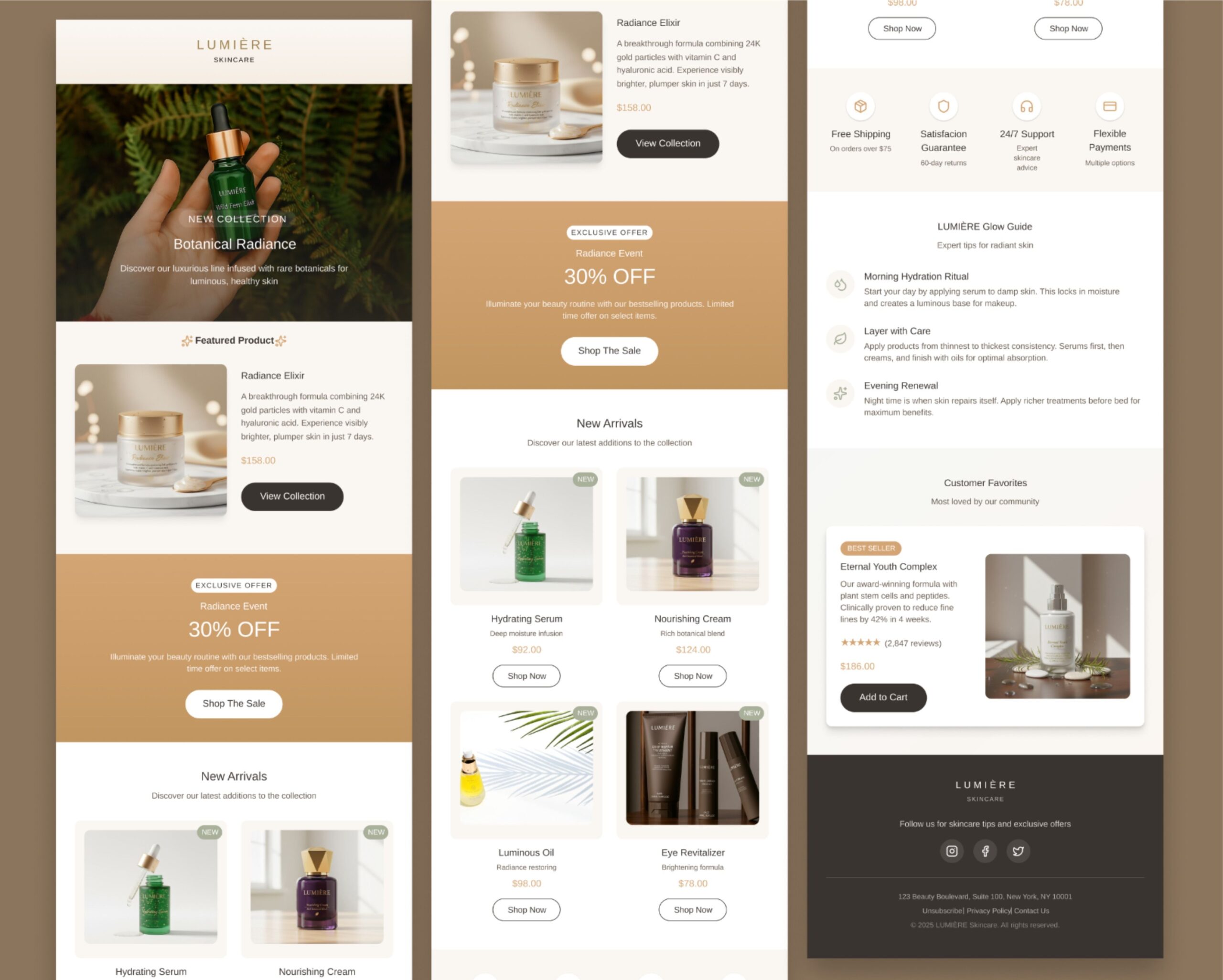 LUMI&Egrave;RE Skincare Email Newsletter Design