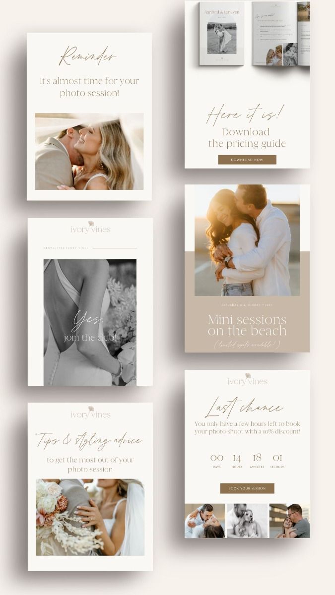 Neutral Flodesk Email Templates for Photographers