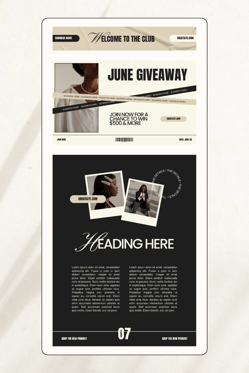 Email Marketing Template, Modern Newsletter Template, Mailing List Design, Canva