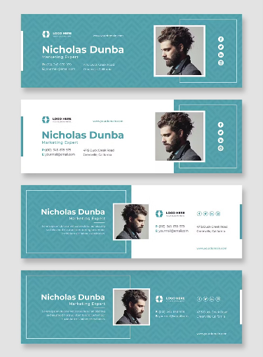 Business Email Signature Template AI, EPS