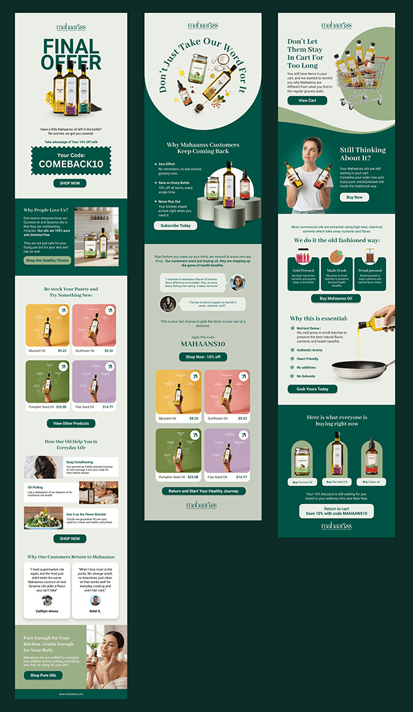 Pure cold-pressed oils E-mail Design