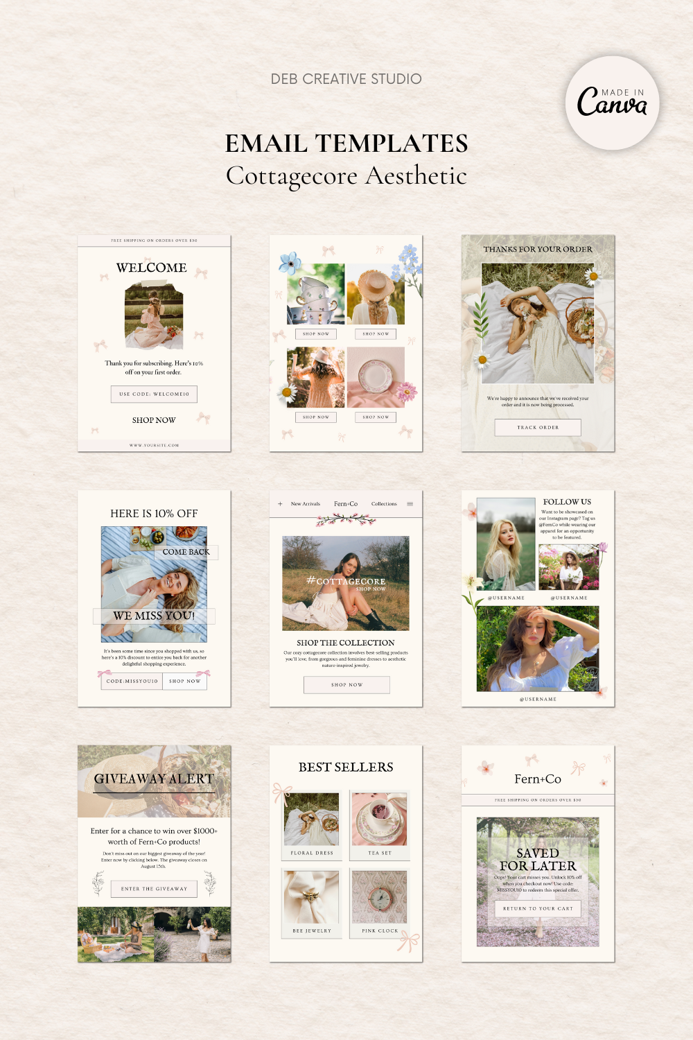 Rustic Email Designs: Cottagecore