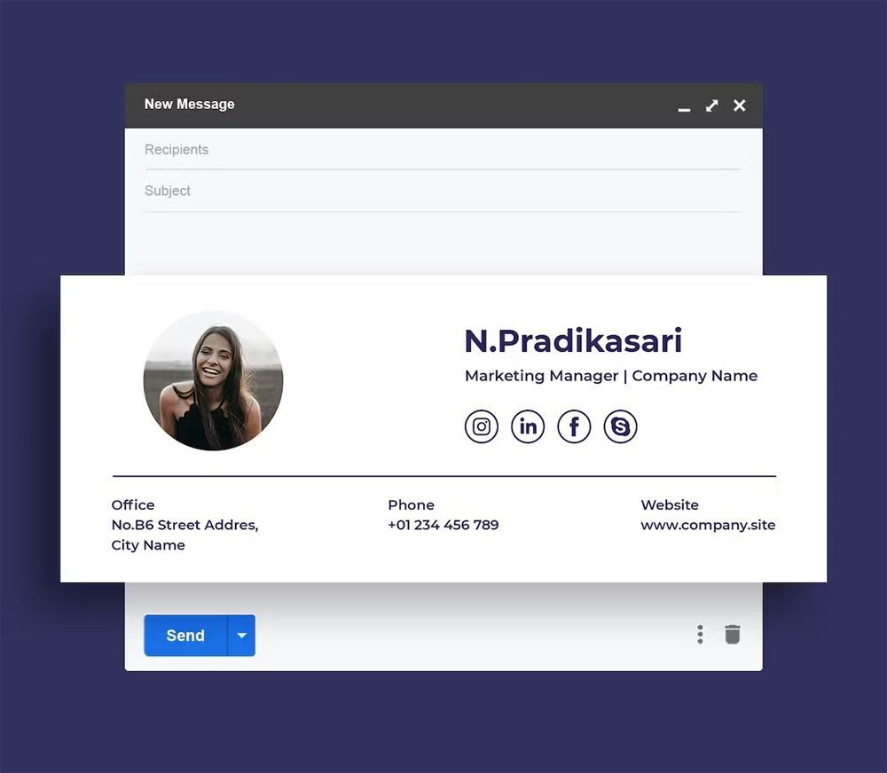 Clean Email Signature Template AI, EPS, PSD