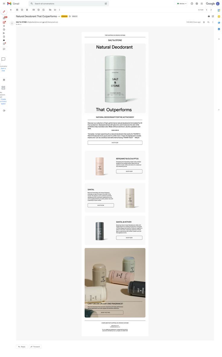 SALT AND STONE Email Campaign Design