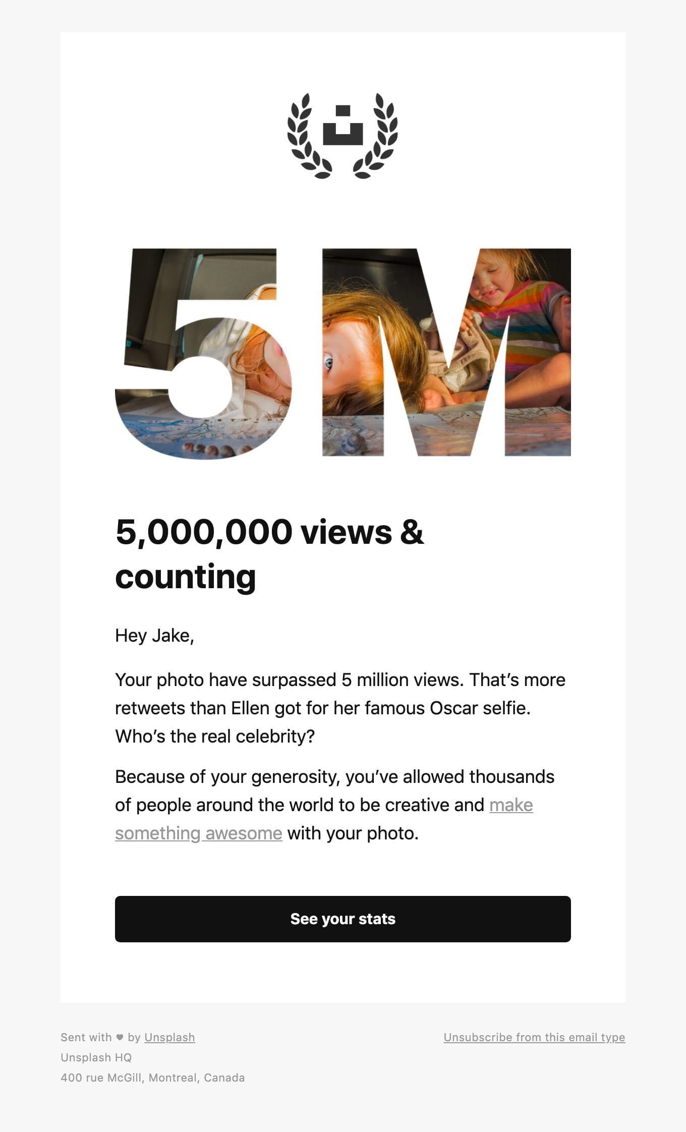 Unsplash Email Inspiration
