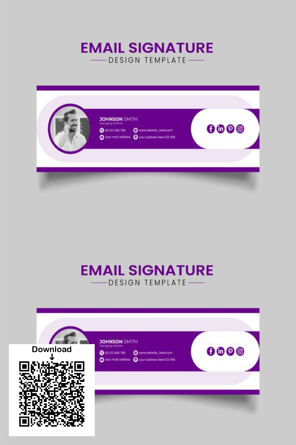 Creative Email Signature Template Design: Easy to Customize & Website Ready