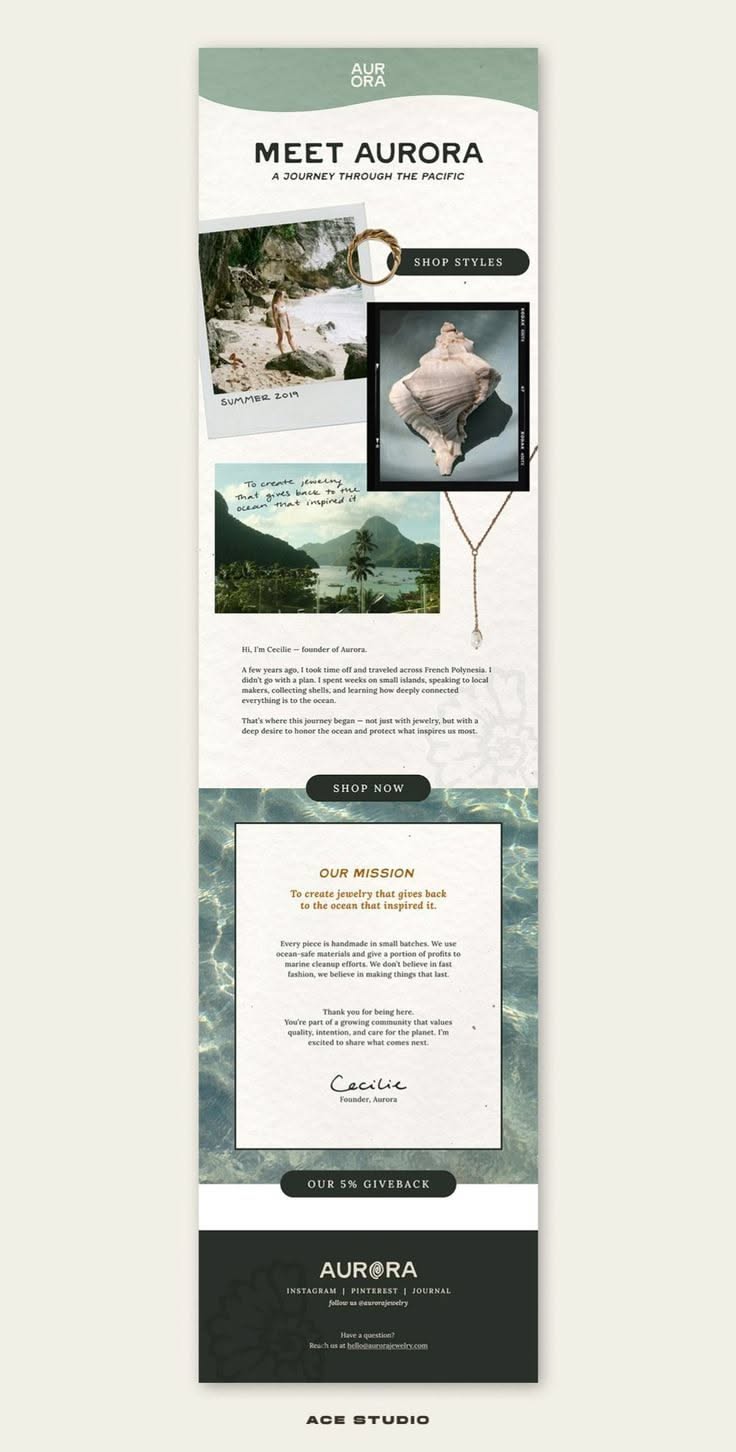 Elegant Jewelry Email Newsletter Template for Creative Fabrica