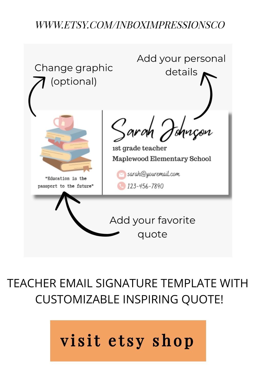 Teacher Email Signature Template on Canva for a Professional Look
