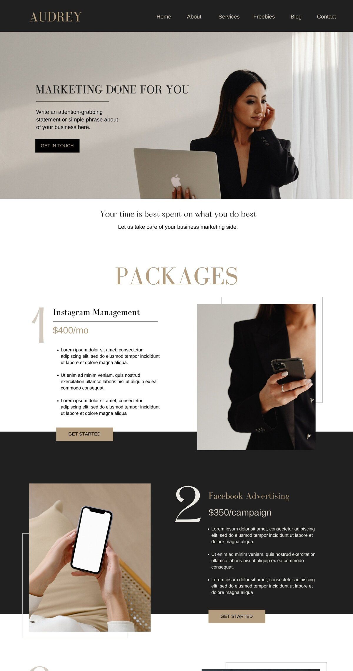 Audrey Showit Website Template for Coaches & Service Providers