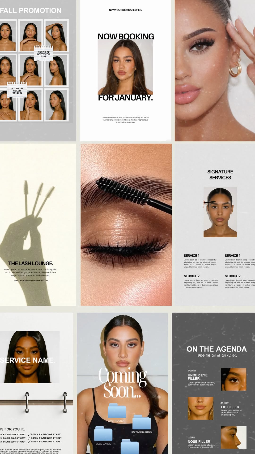 Aesthetic Canva Templates for Beauty Industry | Lash, Brow Techs | Social Media