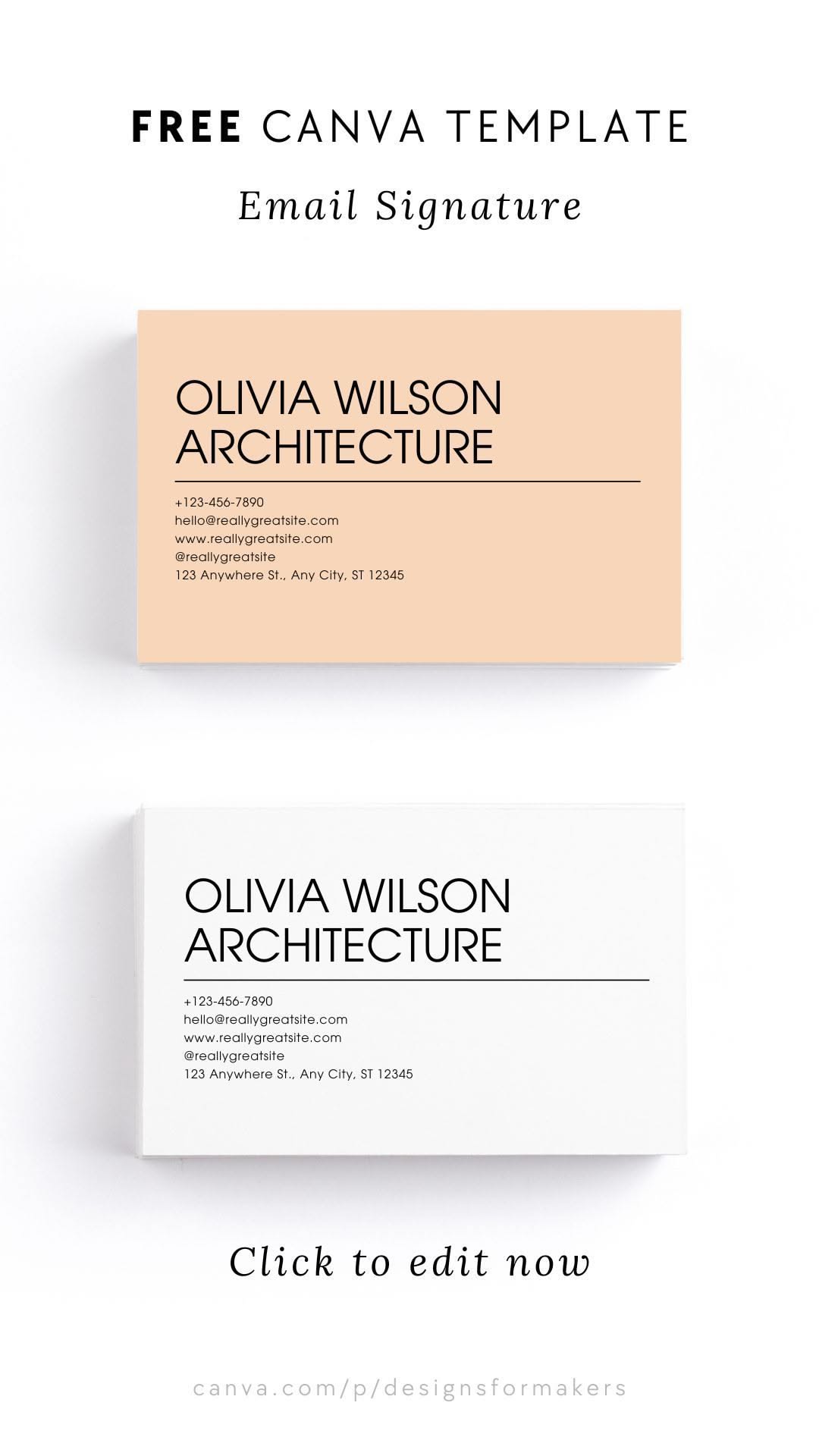 Free Modern Pink & Black Minimalist Email Signature Template for Professional Emails