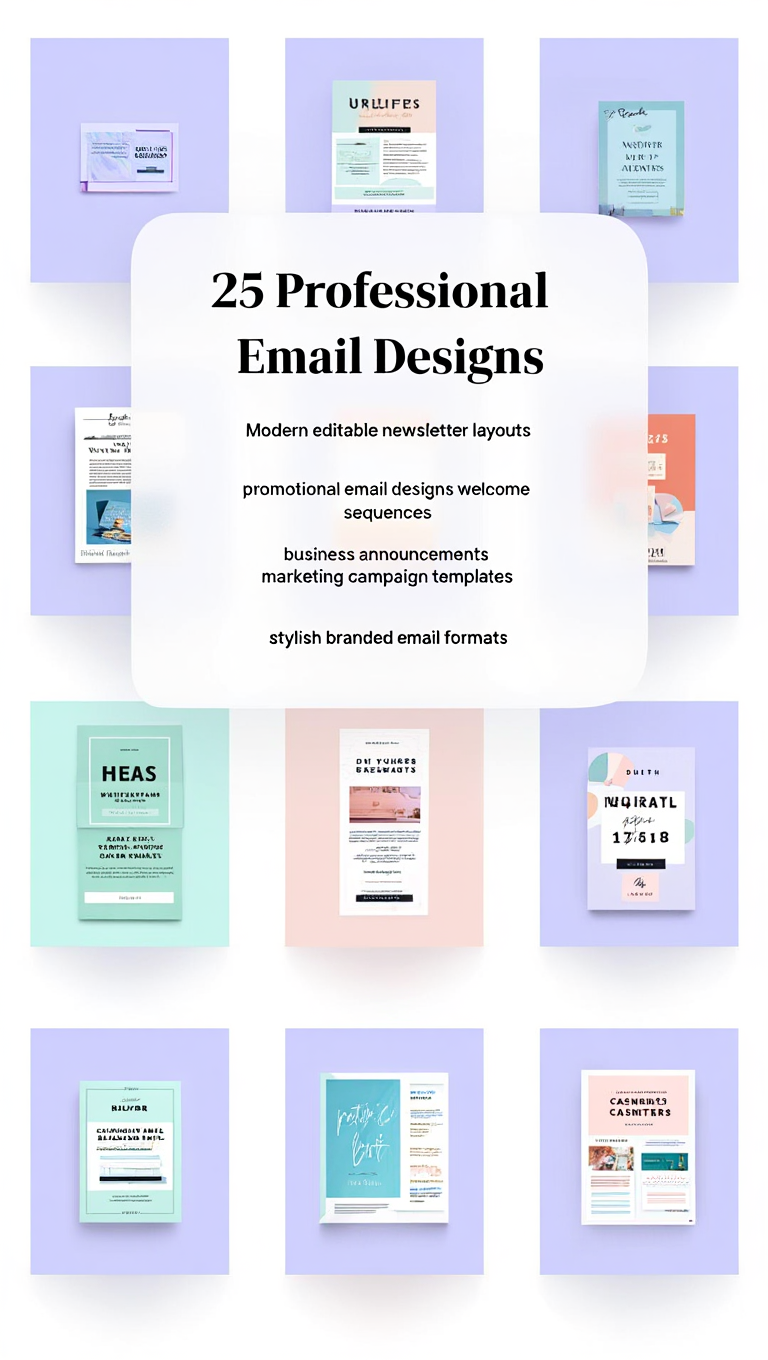 25 Email Template Bundle for Canva Creative Agency Email Campaign Templates
