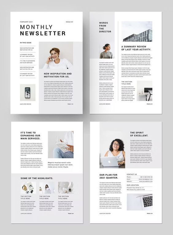Elegant Newsletter Templates for MS Word & InDesign | Minimalist & Simple Designs