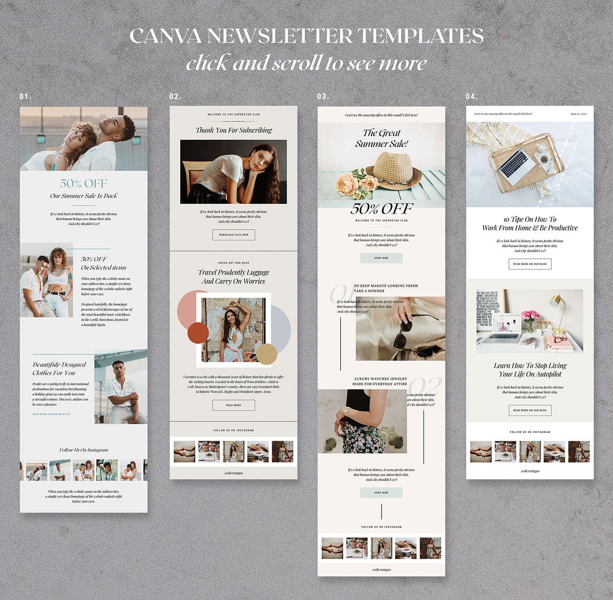 Selena – Canva Newsletter Templates – SilverStag Type Foundry