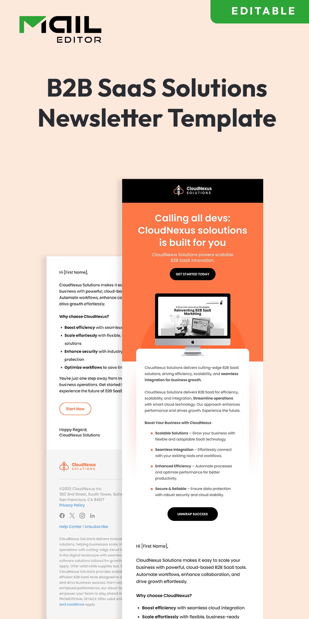 B2B SaaS Solutions Newsletter Template