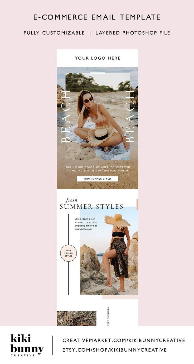 Neutral Fashion Ecommerce Email Template Fully Editable PSD | Etsy