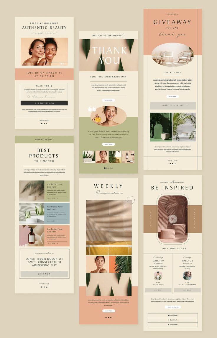 neutral serenity aesthetic trendy beauty studio website branding design