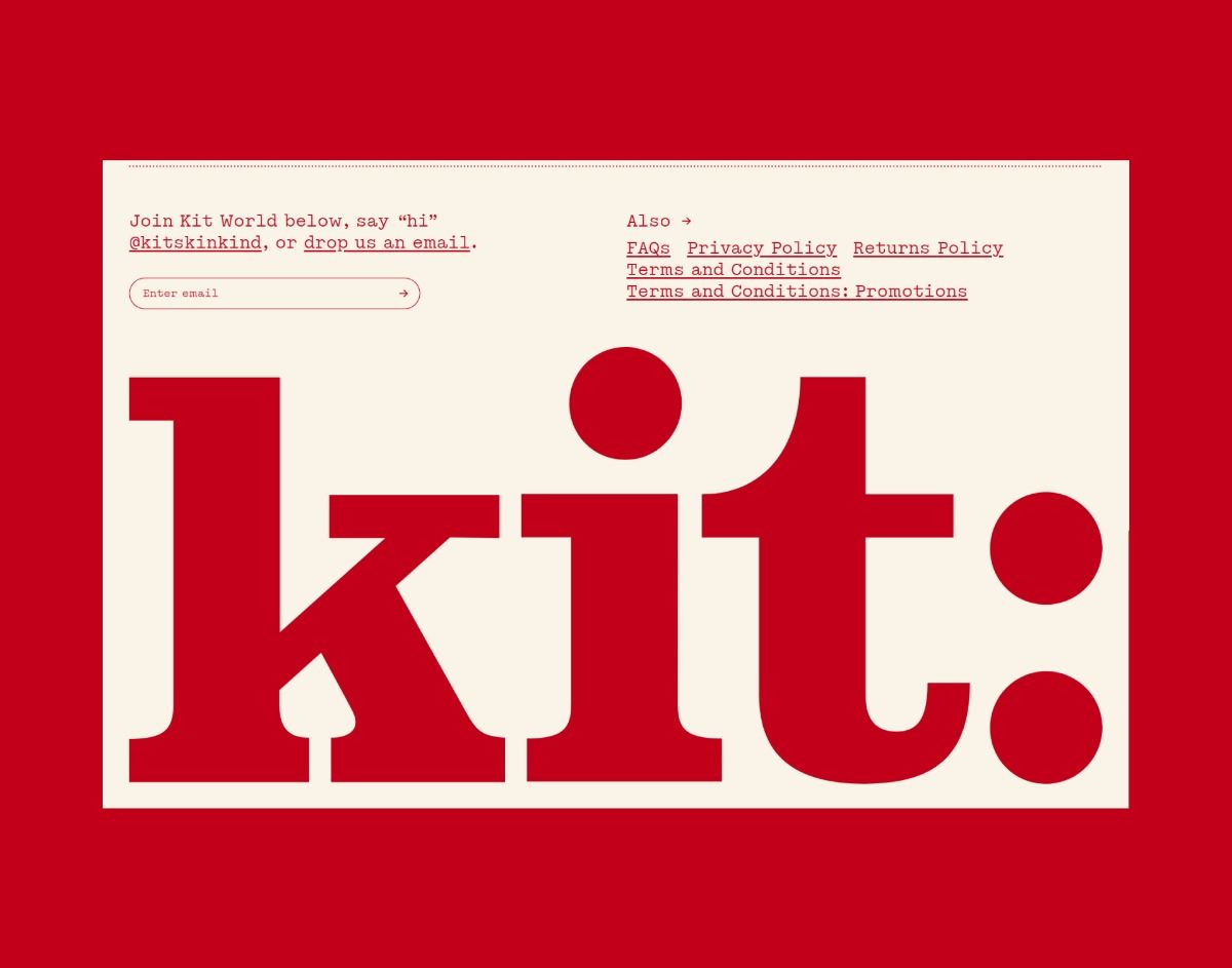Kit skin kind website footer design