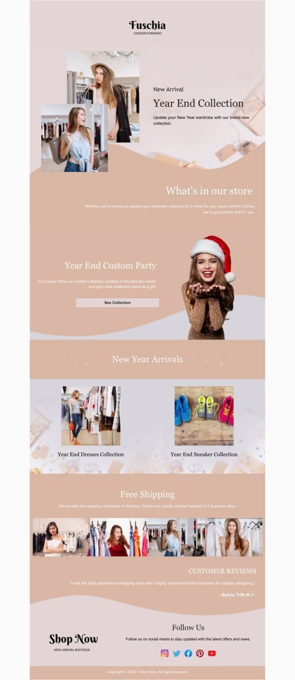 New Arrival Email Template ‘Party Clothing Collection’ for New Year
