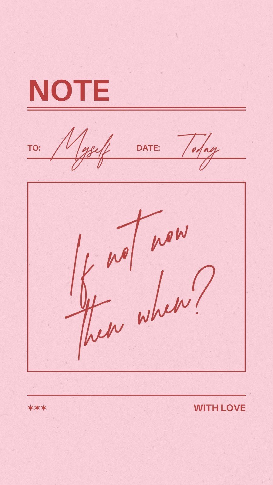 Pink and Red Minimalist Motivational Quote Your Story – Templates by Canva