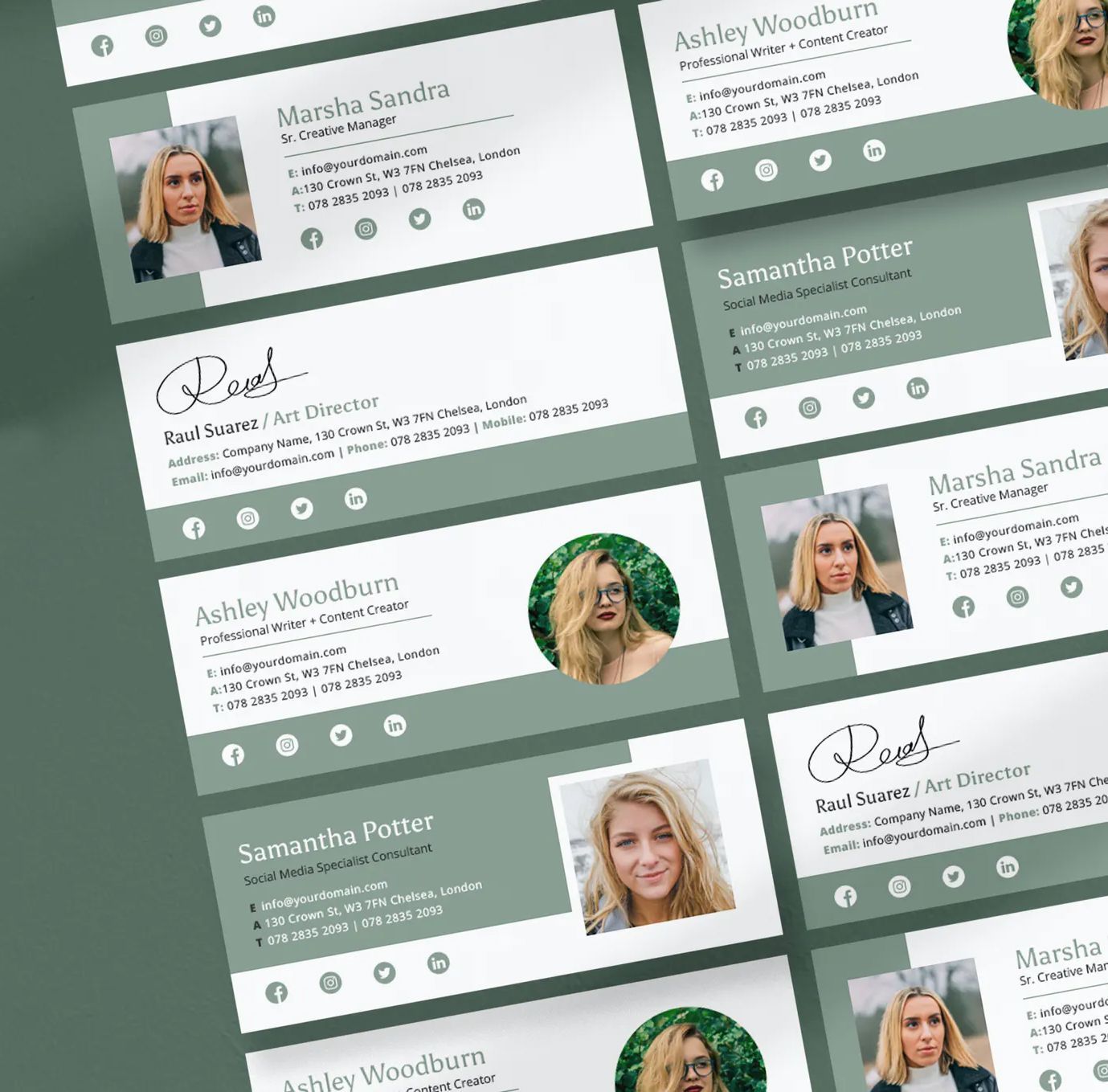 Email Signature Template PSD, XD