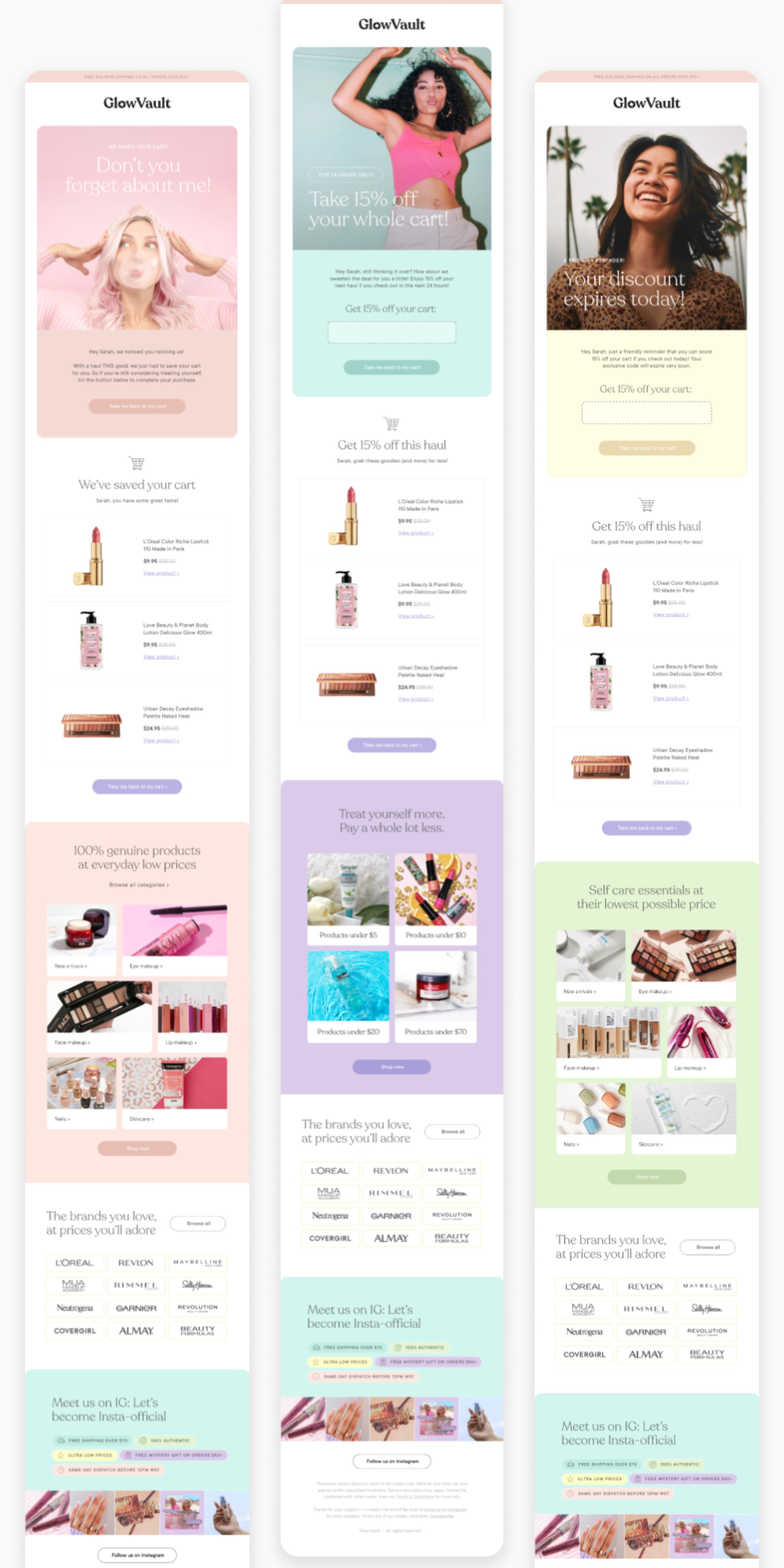 Abandon Cart Email Design  |  Glow Vault
