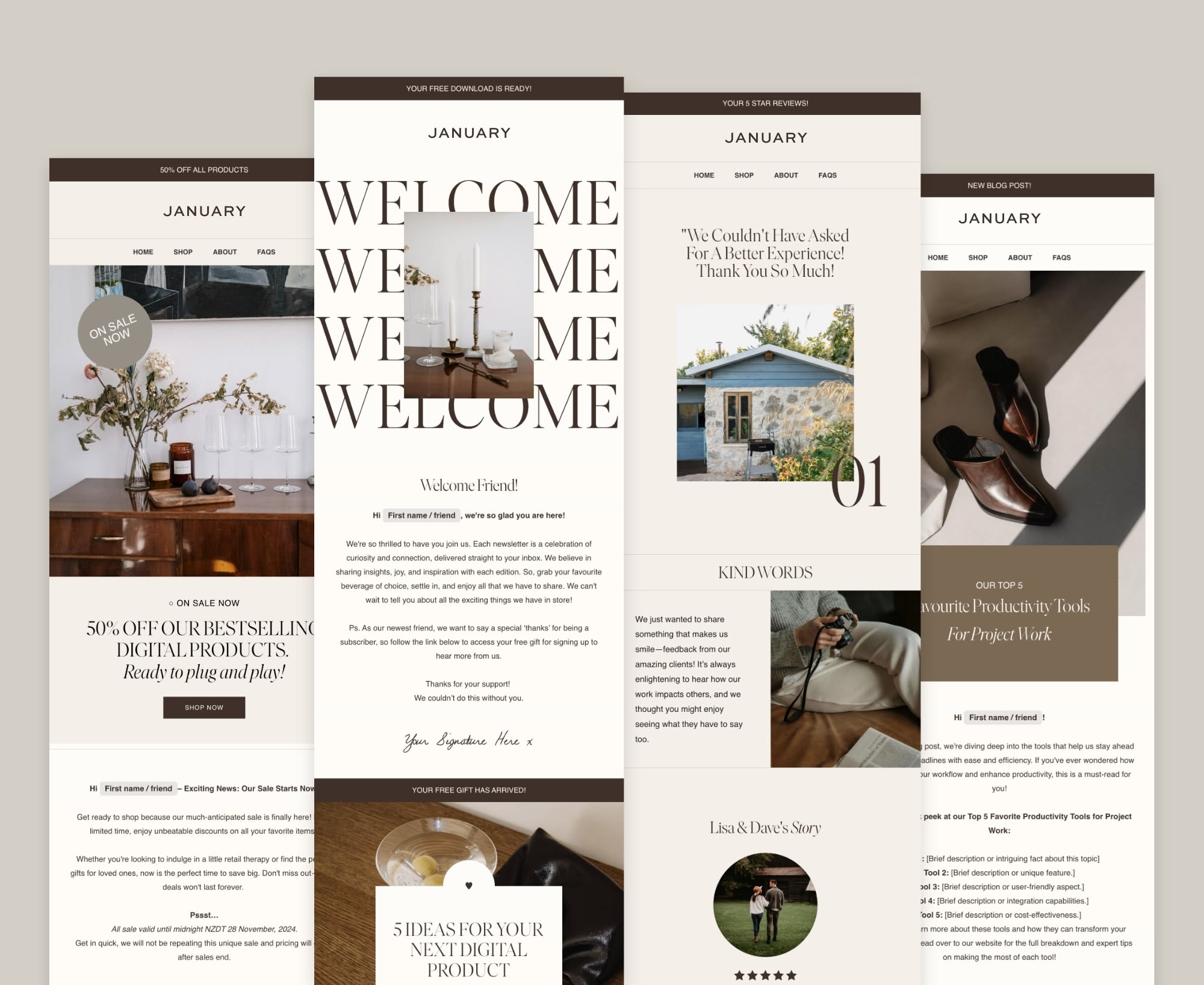JANUARY | Flodesk Email Bundle, an Email Template by January Made Design