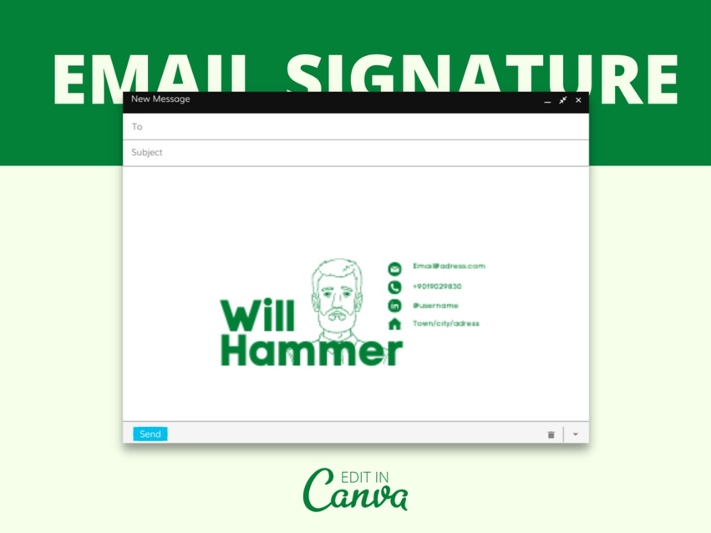 Email Gmail Signature Template – Editable Canva Digital Design – Minimalist, Professional and Creative – Etsy Norway