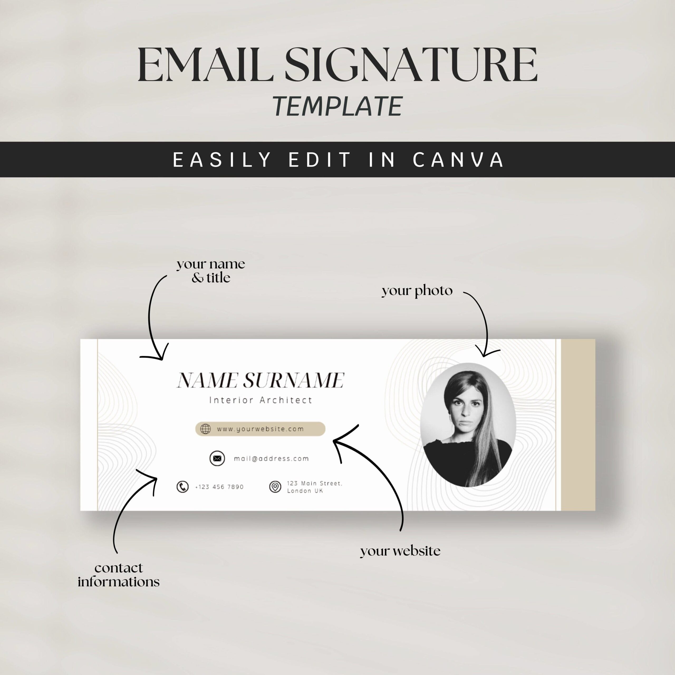 Email Signature Template, Custom Signature Design Gmail Template | Business Signature Email Template