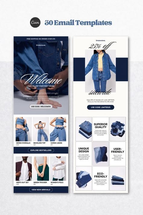 WAVE | Email Marketing Templates Ecommerce | Mailchimp, Klaviyo, Flodesk