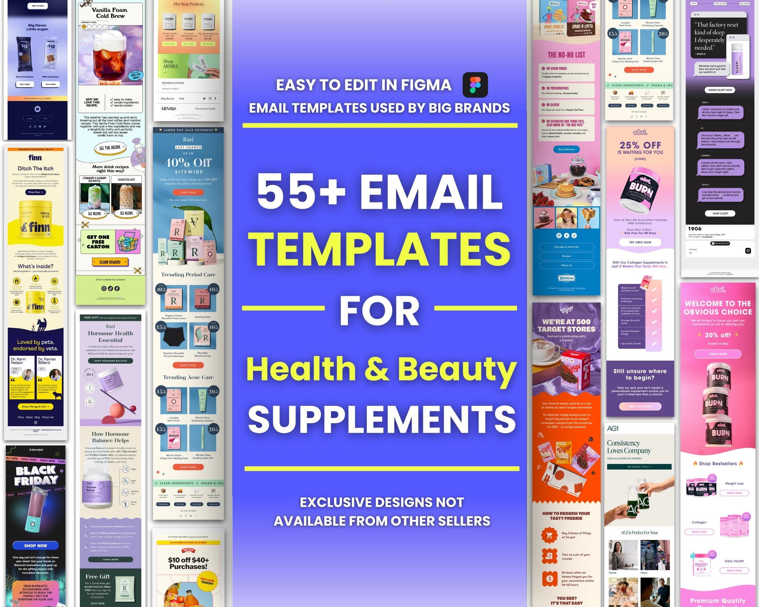 50+ Professionally Designed Email Templates for Health & Beauty Brands