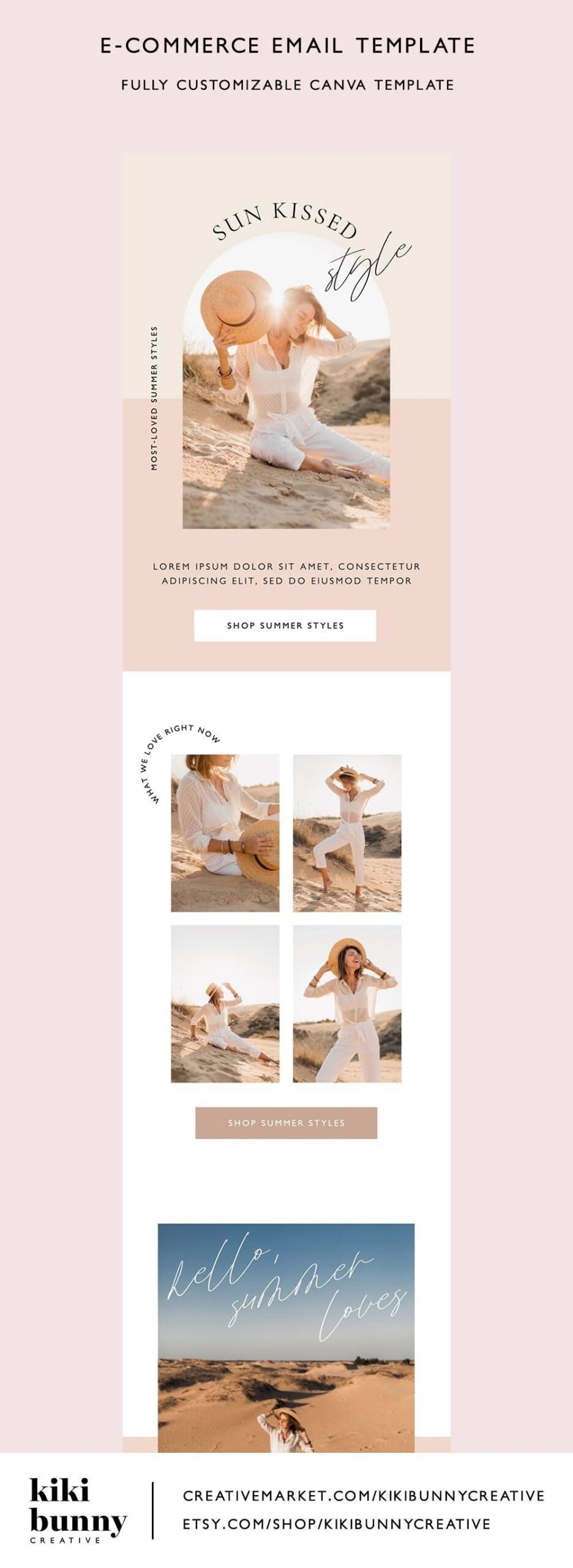 Neutral Minimalist Boho Email Newsletter Template for Canva