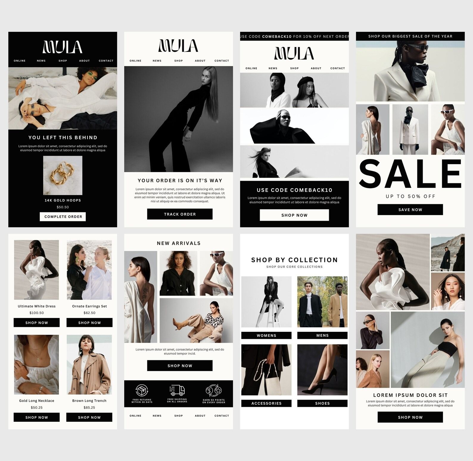 Canva Email Template, Email Marketing Newsletter, Newsletter Canva Template, Luxury Fashion Brand, Email Marketing, Mailchimp, Welcome Email – Etsy